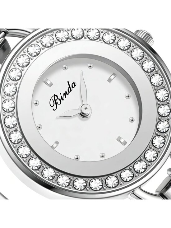 Binda Women\'s Silver Quartz Stainless Steel Bracelet Elegant Dial Round Watch main image 5